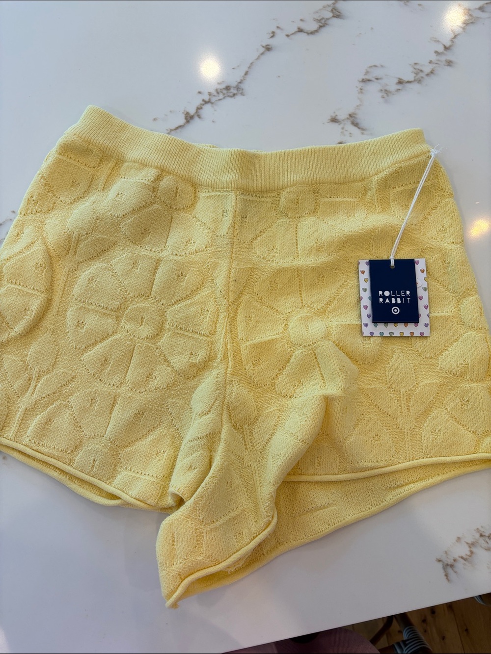 NWT Roller Rabbit Yellow Floral Knit Shorts